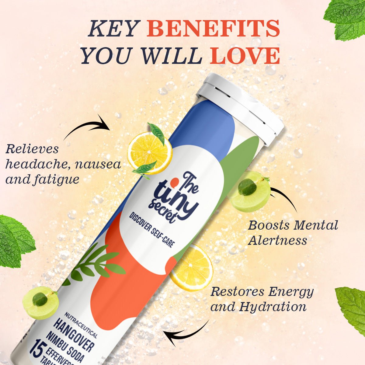 Hangover Relief Effervescent Tablet | 30 Effervescent Tablets | Pack of 1 - The Tiny Secret