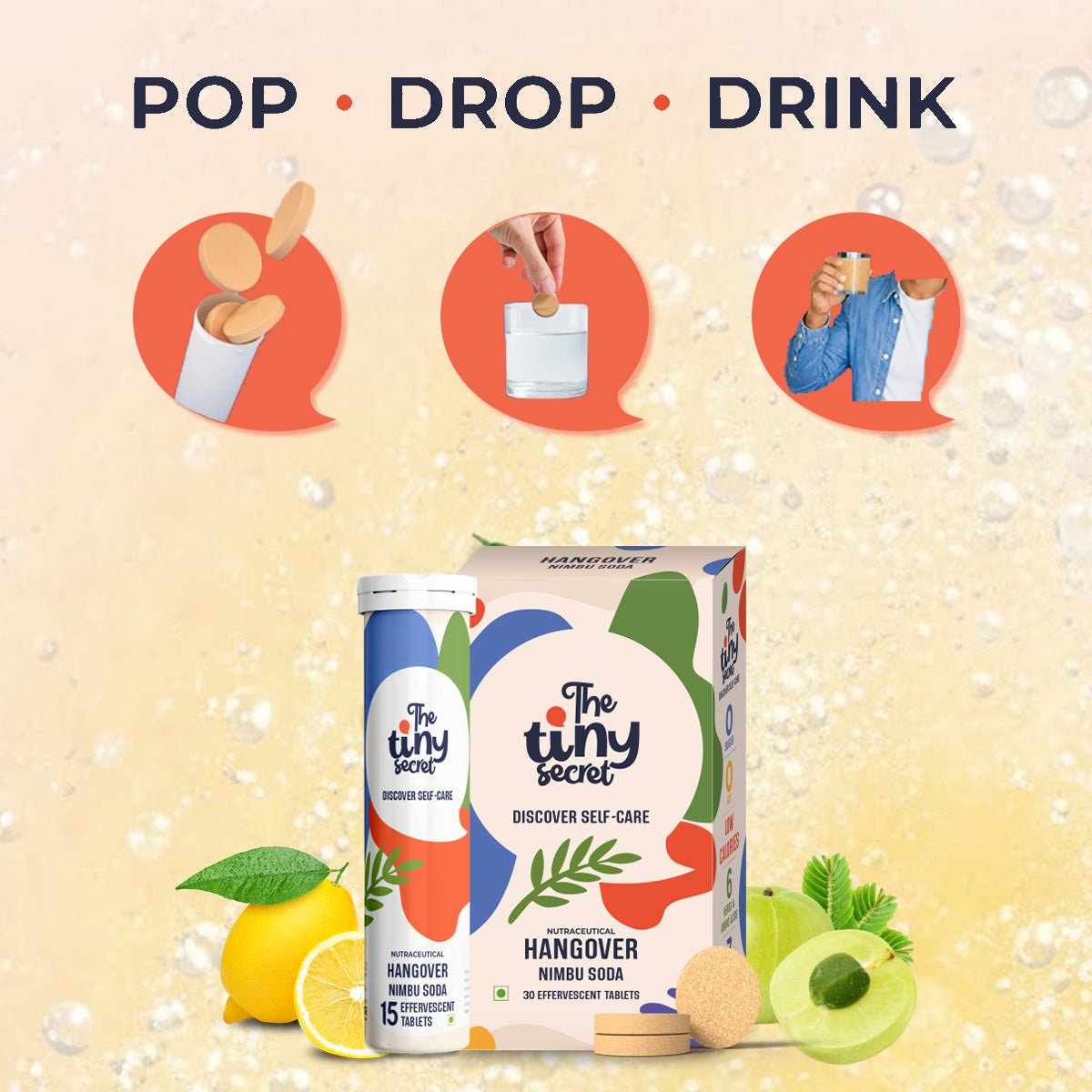 Hangover Relief Effervescent Tablet | 30 Effervescent Tablets | Pack of 1 - The Tiny Secret