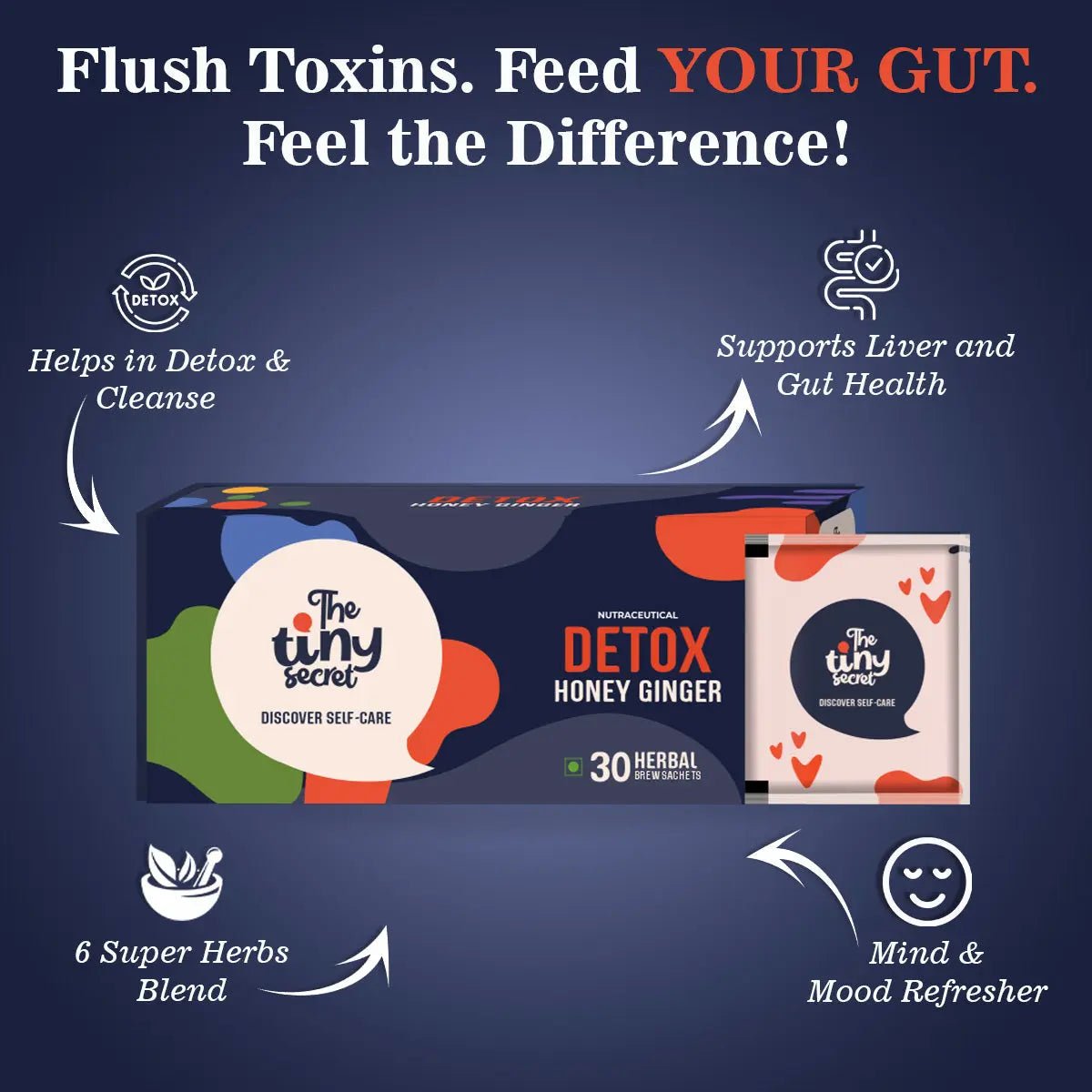 Detox Herbal Brew | Help Flush out Toxins Naturally | 30 Sachets | Pack of 1 - The Tiny Secret