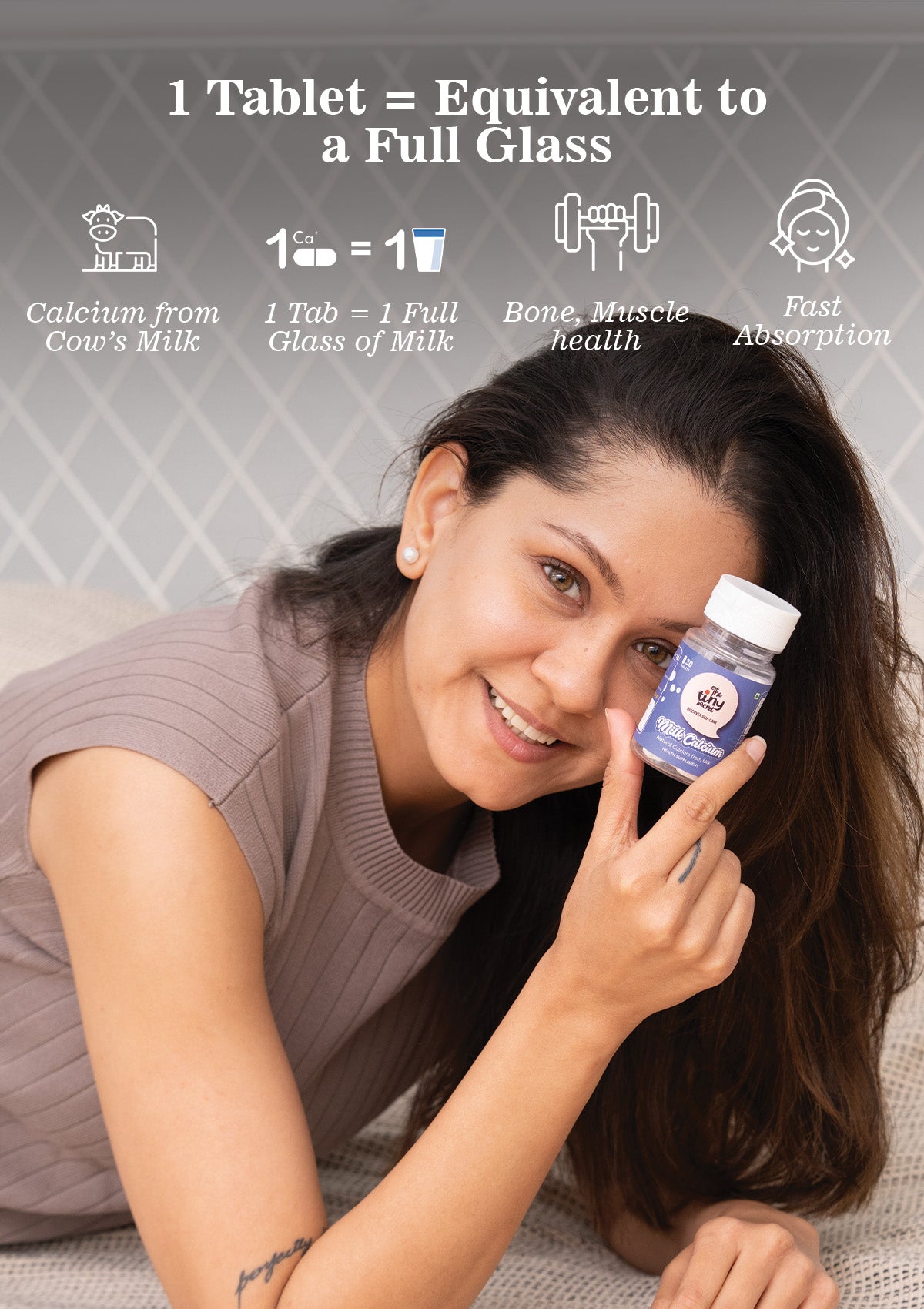 TTS Milk Calcium | Natural Milk Calcium Tablets | 60 Tablets | Bone, Joint & Muscle Support