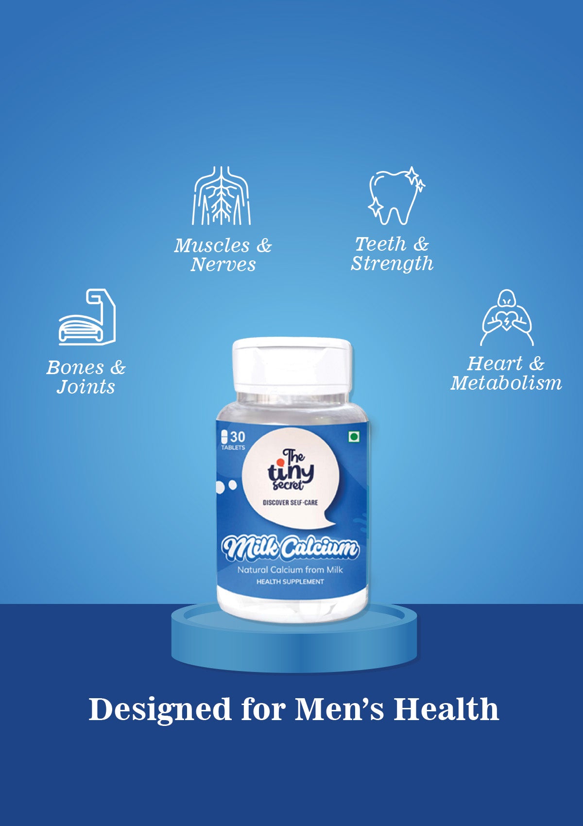 TTS Milk Calcium | Natural Milk Calcium Tablets | 30 Tablets | Bone, Joint & Muscle Support