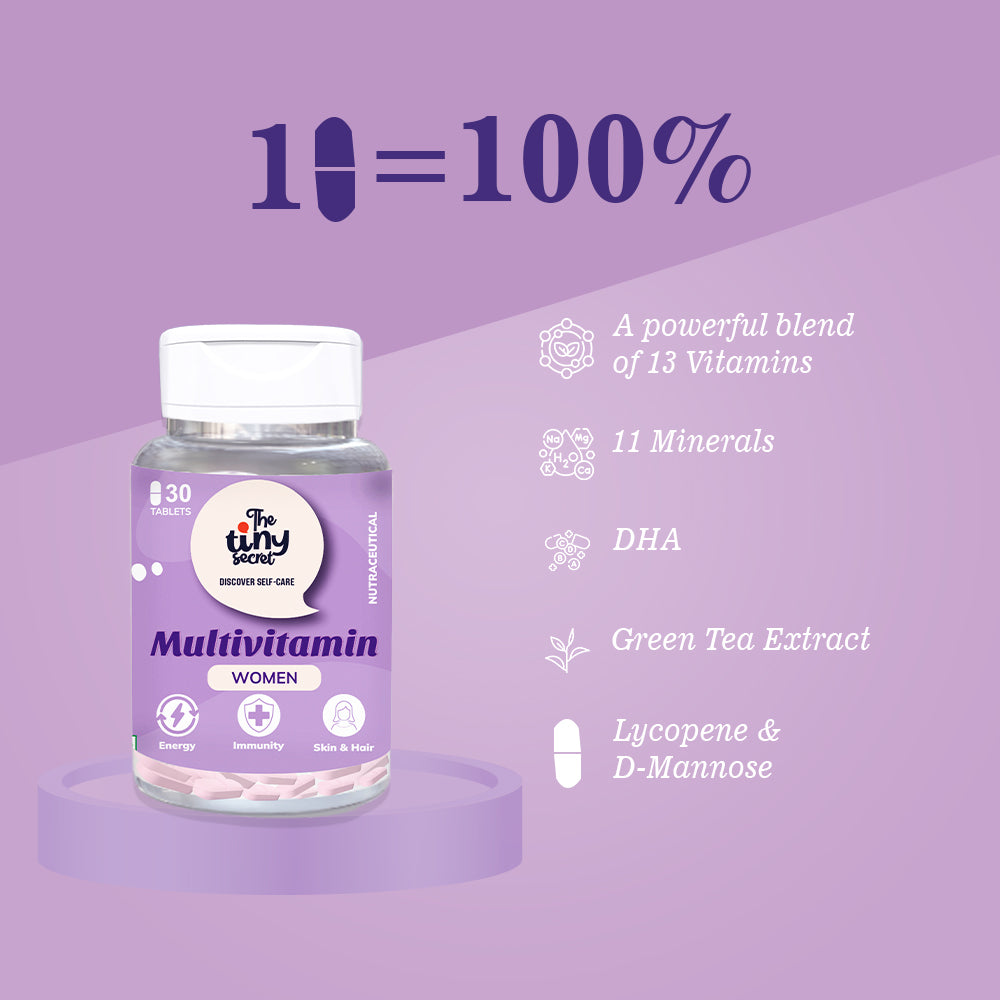 Buy Multivitamin Tablets for Women| 24 Essential Nutrients| 30 Tablets