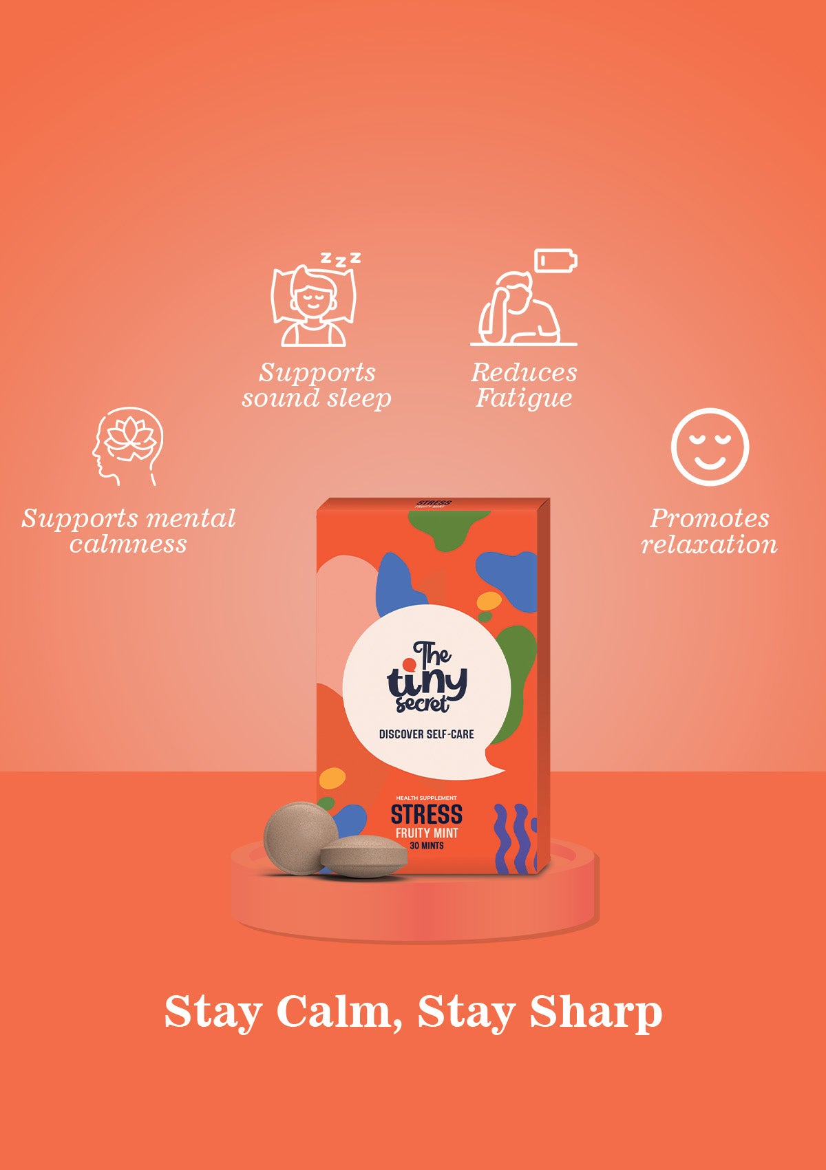 TTS Stress Mints | Promotes calm mind | Bone, Muscle & Joint Support