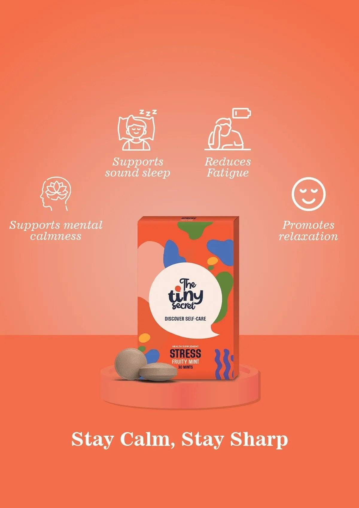 Stress Relief Mints | Releases Stress | Promotes Calm Mind - 30 Tablets - The Tiny Secret
