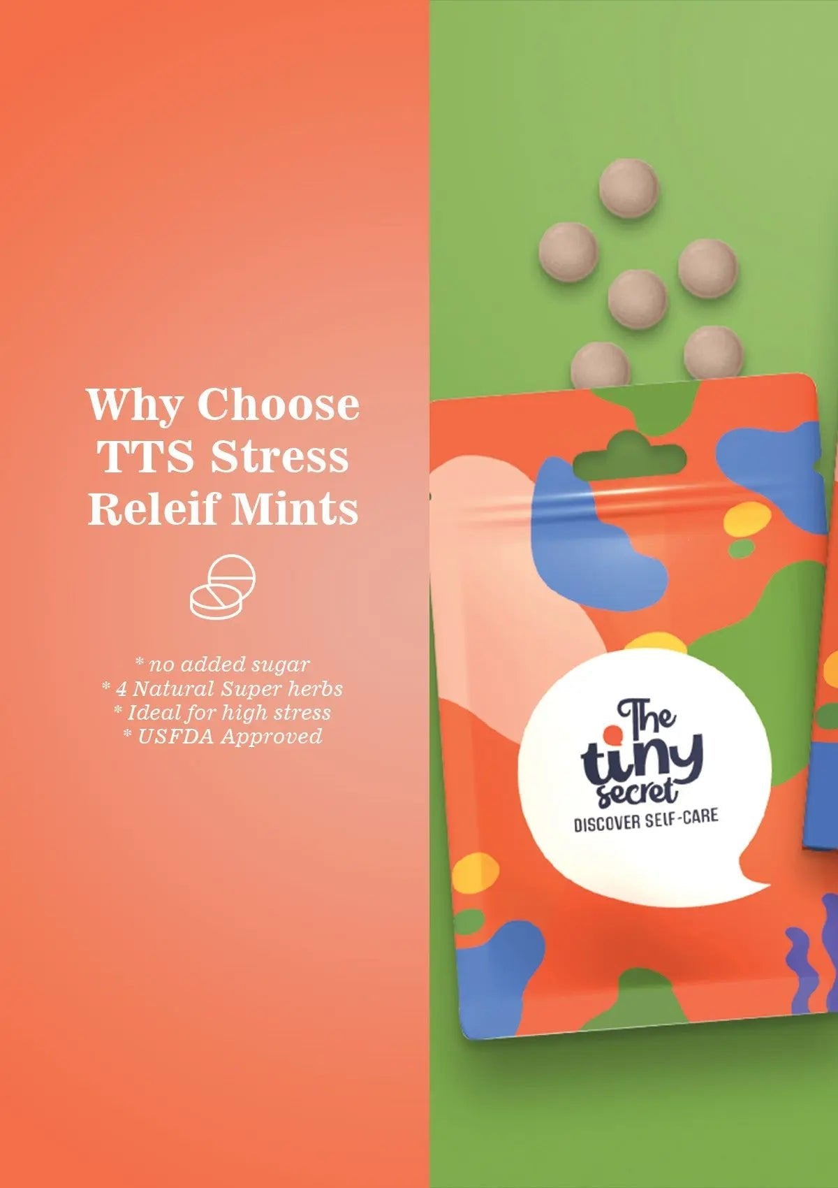 Stress Relief Mints | Releases Stress | Promotes Calm Mind - 30 Tablets - The Tiny Secret