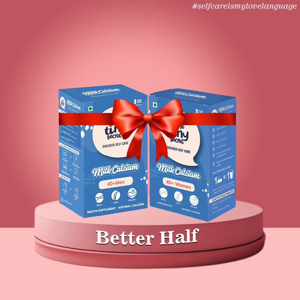 Better Half Duo | (Milk Calcium for 40+ Men & Milk Calcium for 40+ Women) | 30 Tablets Each | Pack of 2| The Tiny Secret - The Tiny Secret