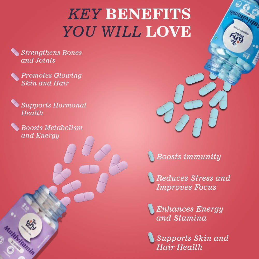 Couple Goals Duo (Multivitamin for Men and Women) | 30 Tablets Each | Pack of 2 | The Tiny Secret - The Tiny Secret