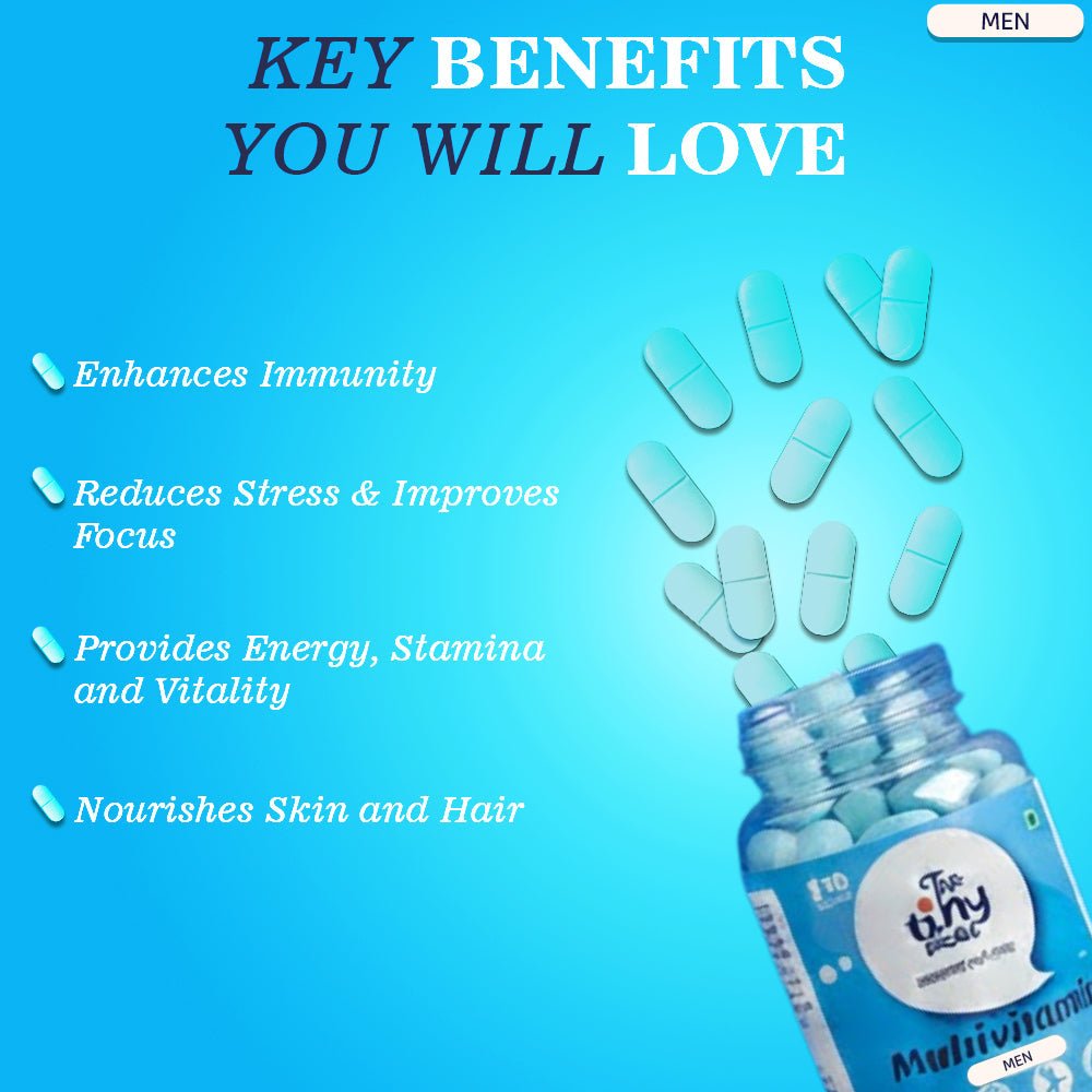 Multivitamin Tablets for Men | 30 Tablets | Pack of 1 - The Tiny Secret