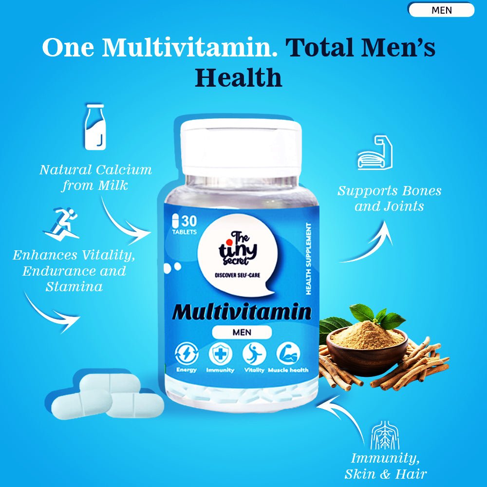 Multivitamin Tablets for Men | 30 Tablets | Pack of 1 - The Tiny Secret