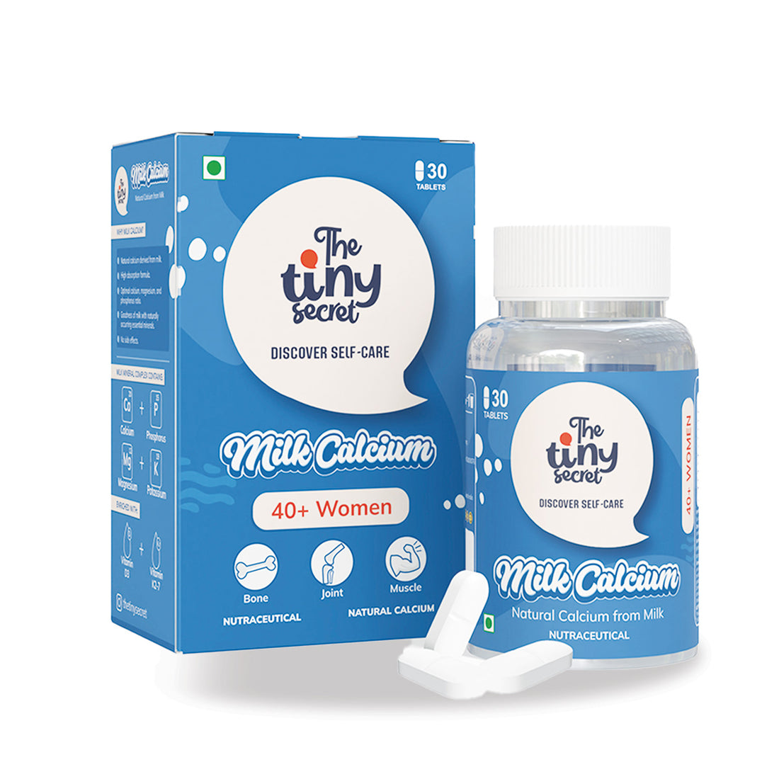 Milk Calcium Tablets for 40+ Women | 30 Tablets | Pack of 1