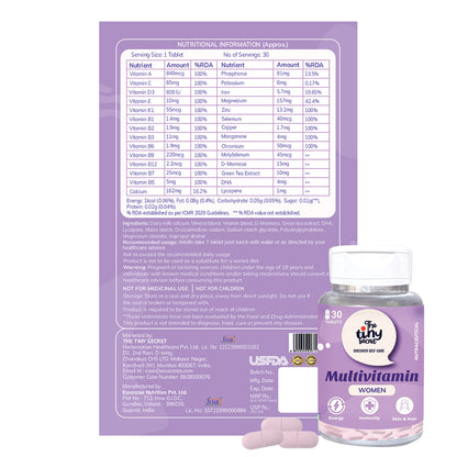 Multivitamin Tablets for Women | 30 Tablets | The Tiny Secret