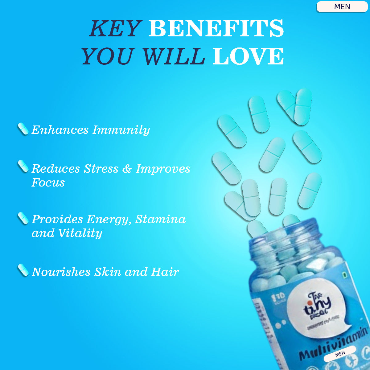 Multivitamin Tablets for Men | 30 Tablets | The Tiny Secret
