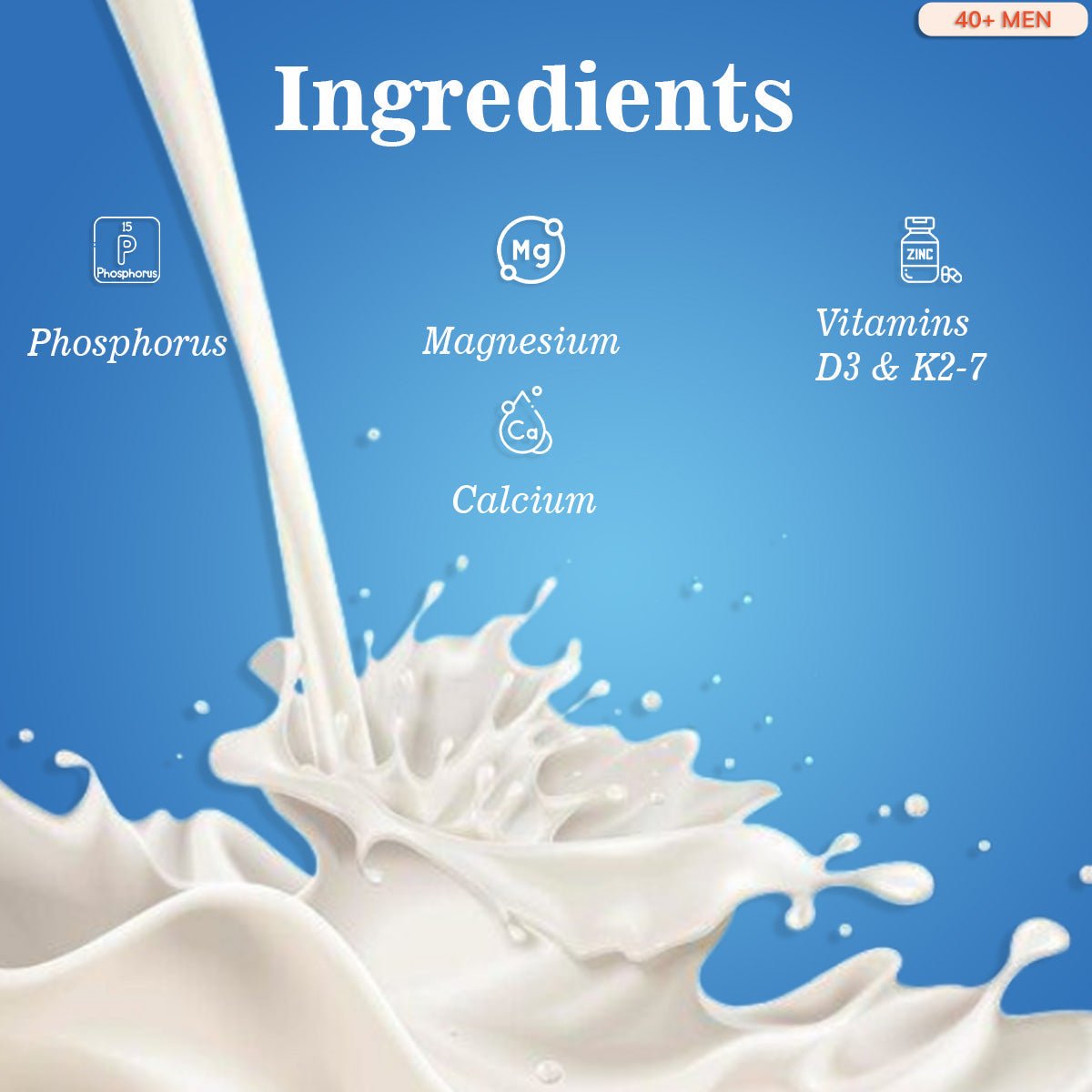 Milk Calcium Tablets for 40+ Men| 30 Tablets | Pack of 1 - The Tiny Secret