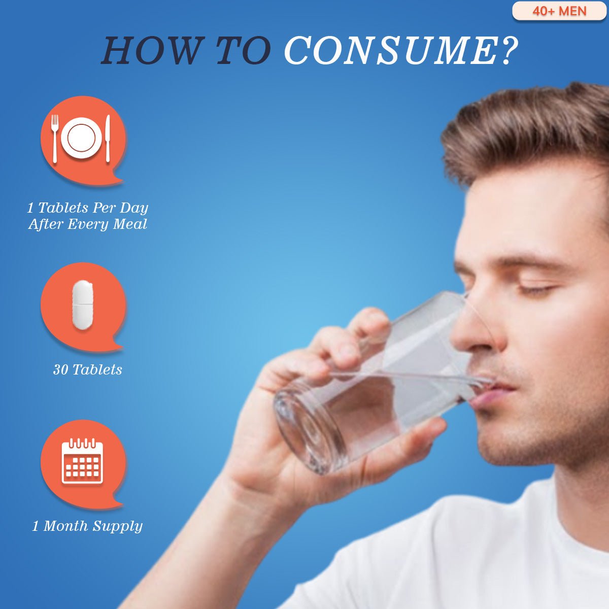 Milk Calcium Tablets for 40+ Men| 30 Tablets | Pack of 1 - The Tiny Secret