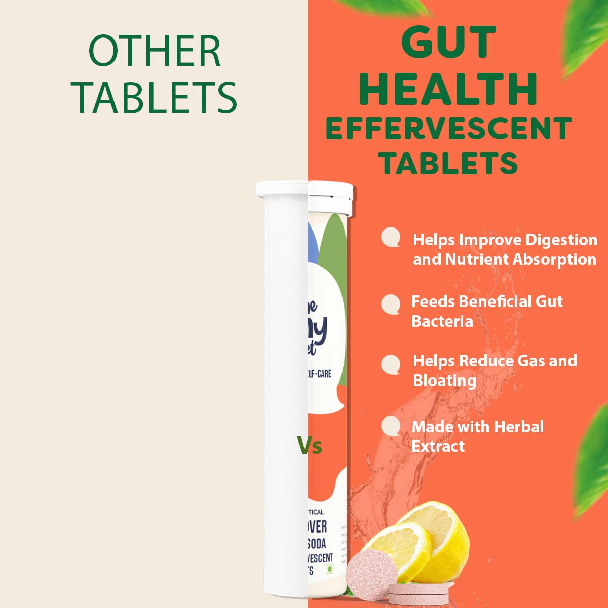 Gut Health Probiotic Effervescent Tablets | 30 Effevescent Tablets | Pack of 1