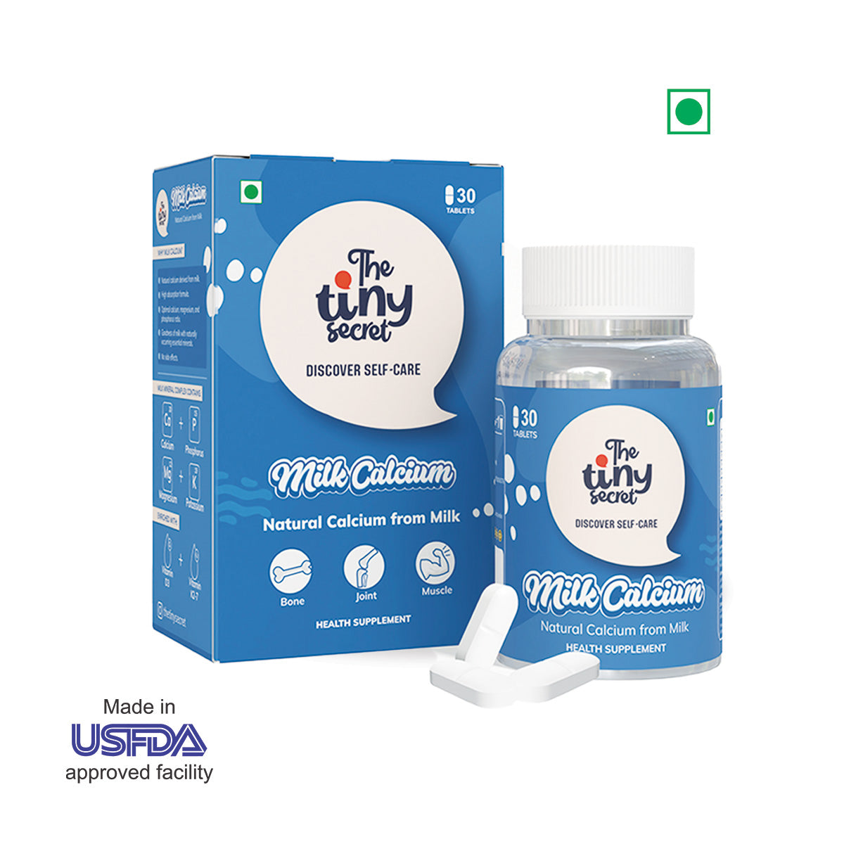 Milk Calcium Tablets | For Bone and Joints Health | 30 Tablets | Pack of 1