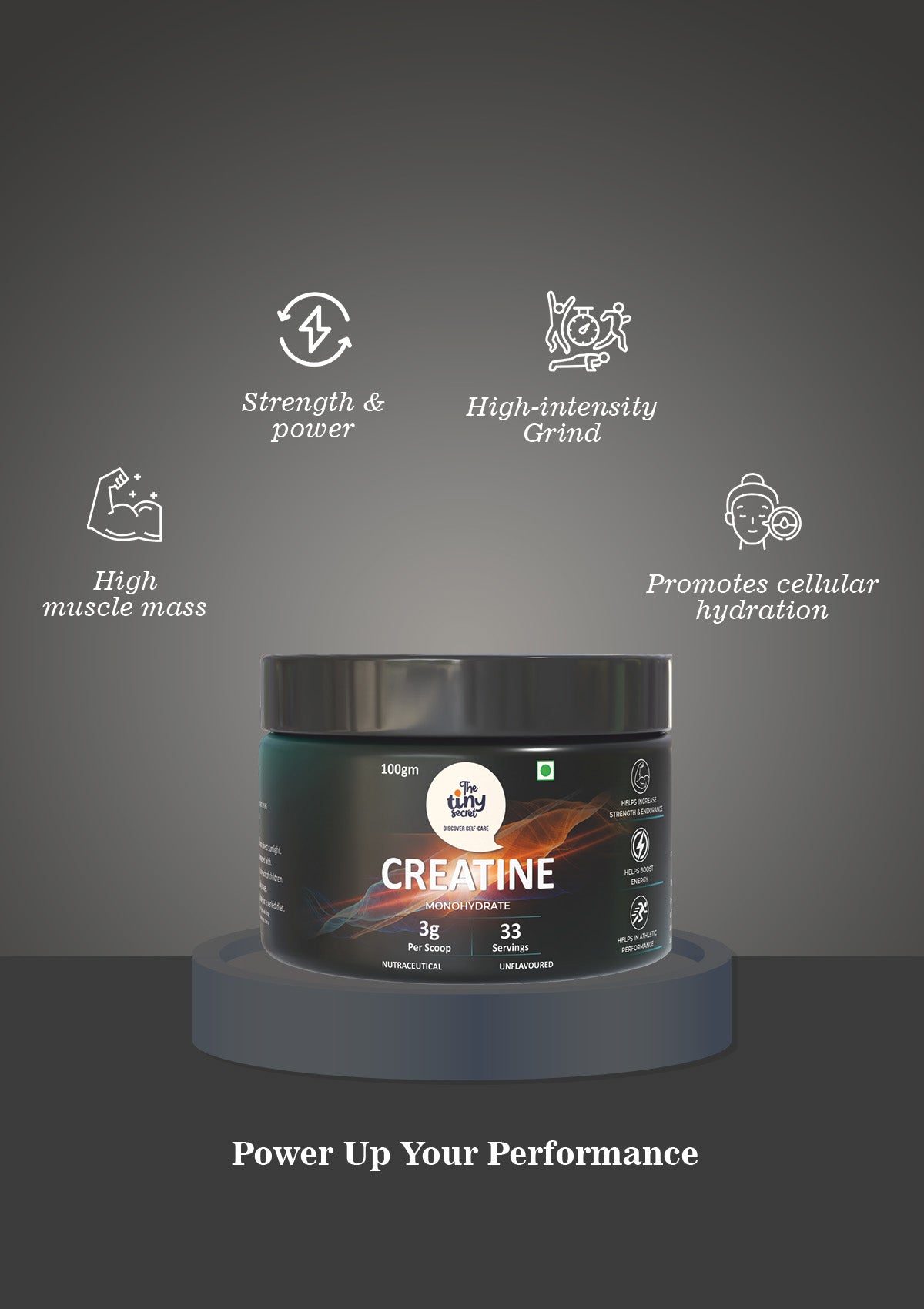 TTS Creatine Monohydrate: 100g (33 Servings) | Pure Performance Fuel