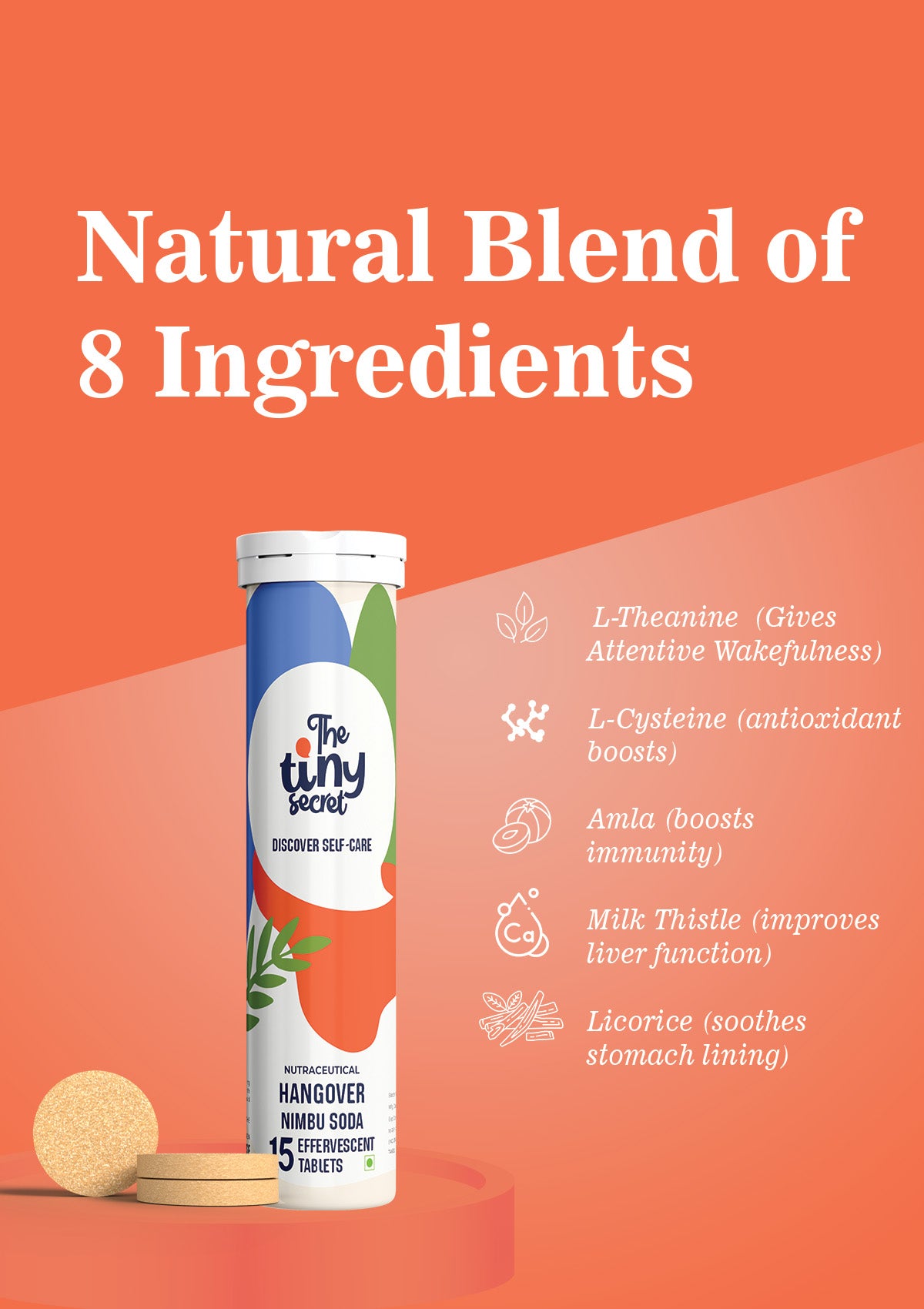 TTS Hangover Effervescent Tablets | Herbal Nimbu Soda for Recovery