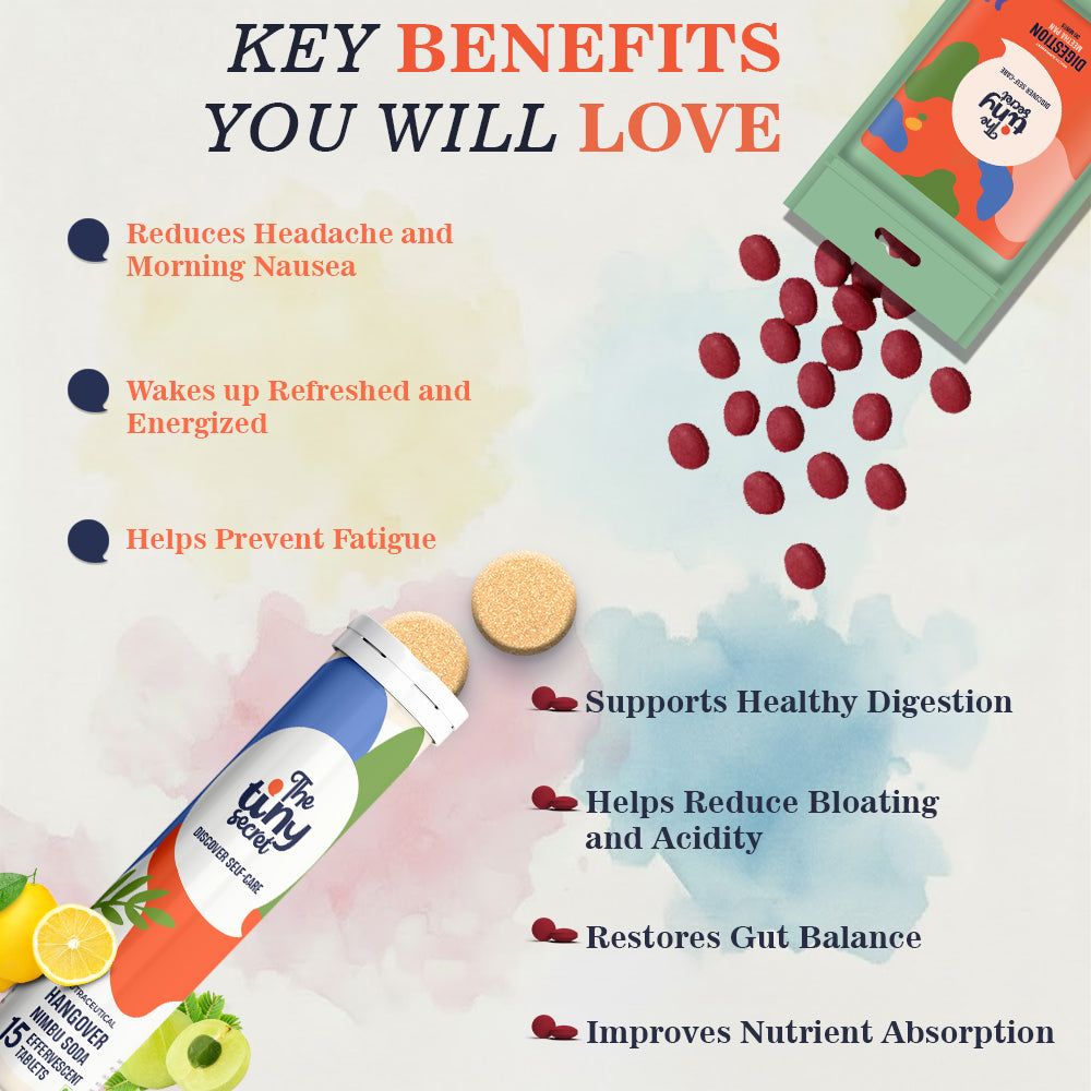 Holi Survival Duo | Hangover Relief and Digestion Mint | 30 Tablets Each | Pack of 2