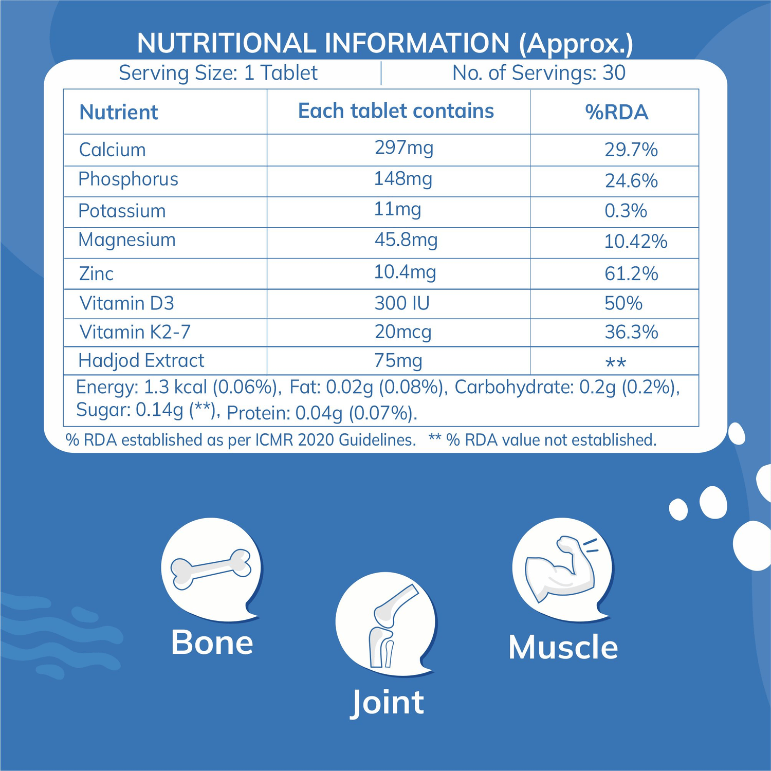 Natural Milk Calcium 40+ Men | Vitamin D3 and K2-7 | 30 Tablets