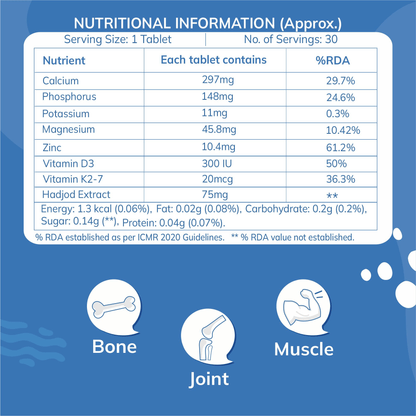 Natural Milk Calcium 40+ Men | Vitamin D3 and K2-7 | 30 Tablets