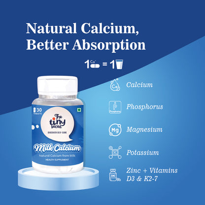 Milk Calcium Tablets | For Bone and Joints Health | 30 Tablets