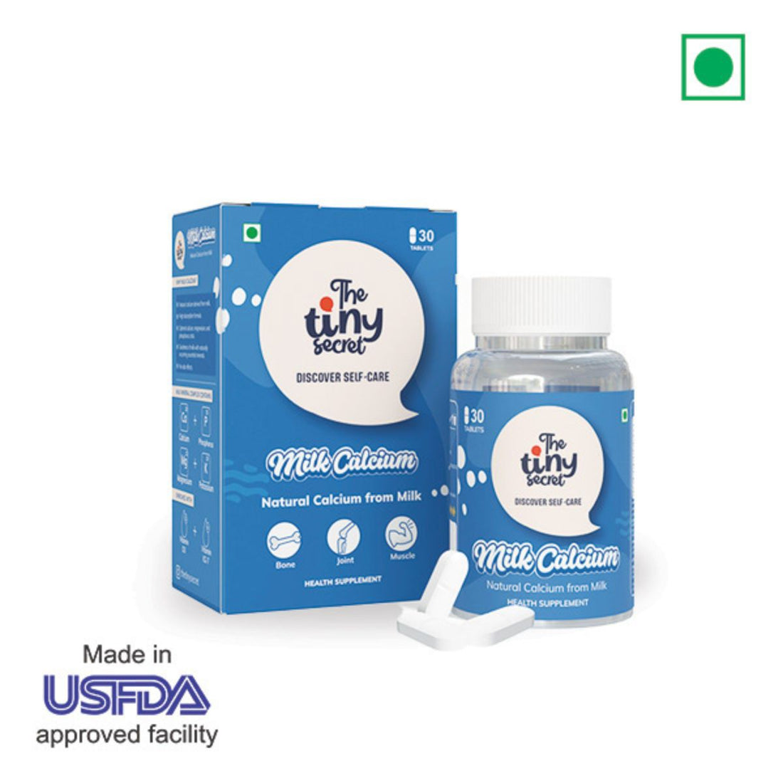 Milk Calcium Tablets | For Bone and Joints Health | 30 Tablets | Pack of 1