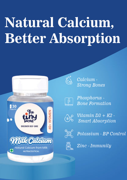TTS Milk Calcium 40+ Women | Natural Milk Calcium | Bone, Joint &amp; Menopause Support