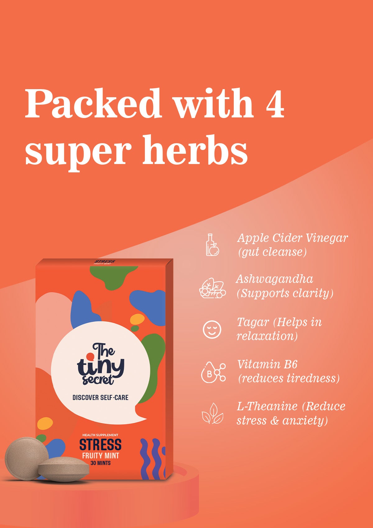 TTS Stress Mints | Promotes calm mind | Bone, Muscle & Joint Support