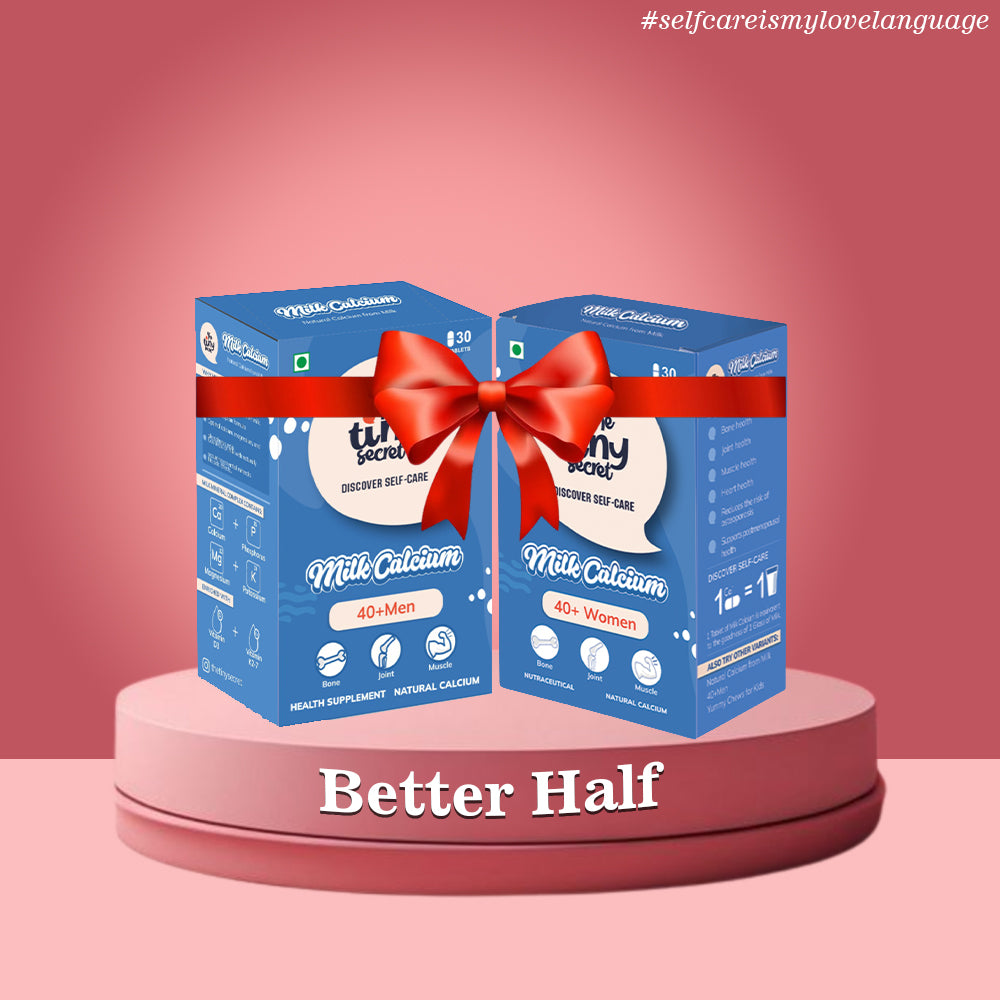 Better Half Duo | (Milk Calcium for 40+ Men &amp; Milk Calcium for 40+ Women) | 30 Tablets Each | Pack of 2| The Tiny Secret